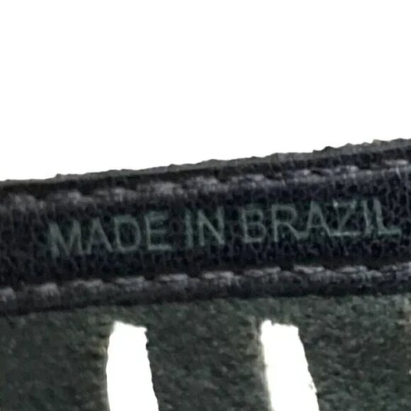 Michael Kors Black Huarache Leather Slingback Peep Toe Platform Sandal  Size 9 - Picture 8 of 9